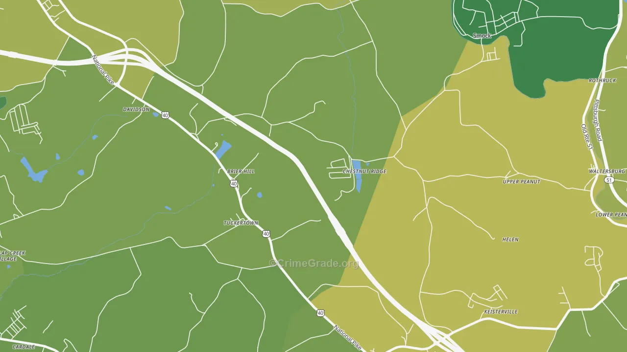 Chestnut Ridge, PA Map of Drug-Related Crime Rates