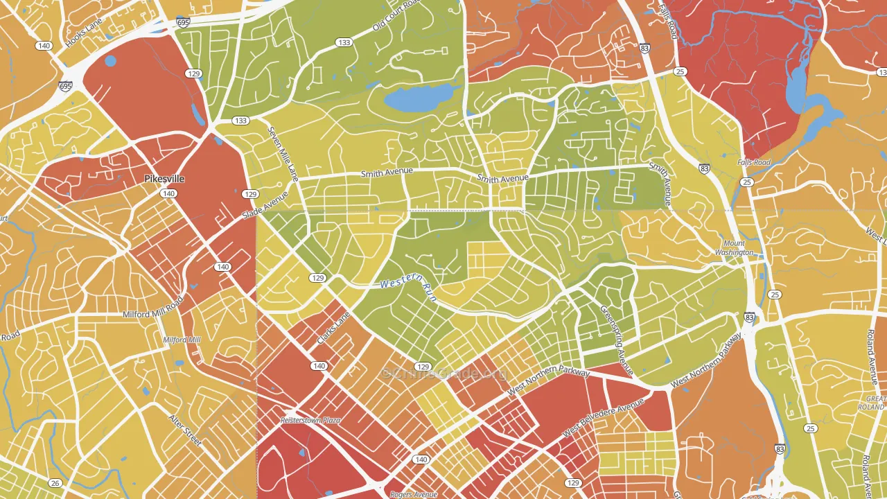 Cheswolde, Baltimore, MD Map of Drug-Related Crime Rates