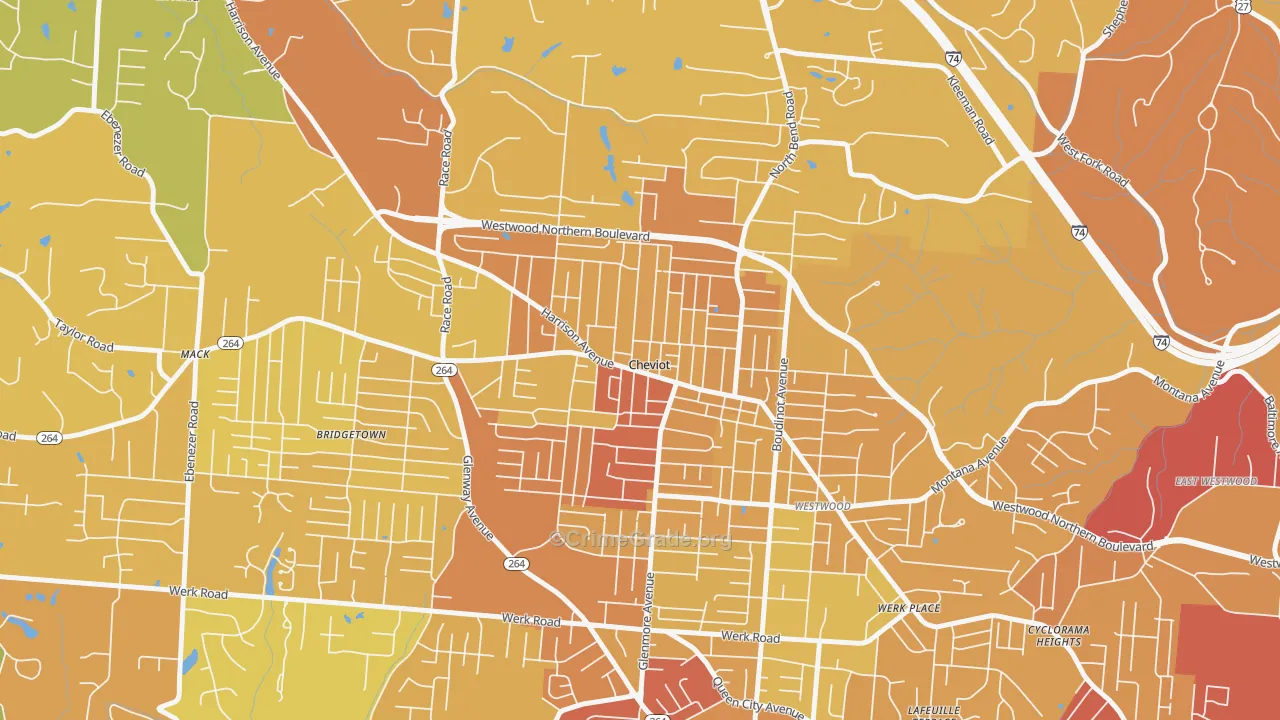 Cheviot, OH Map of Drug-Related Crime Rates