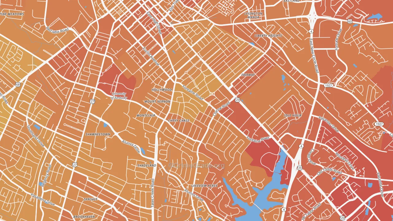 Chevy Chase-Ashland Park, Lexington, KY Map of Drug-Related Crime Rates