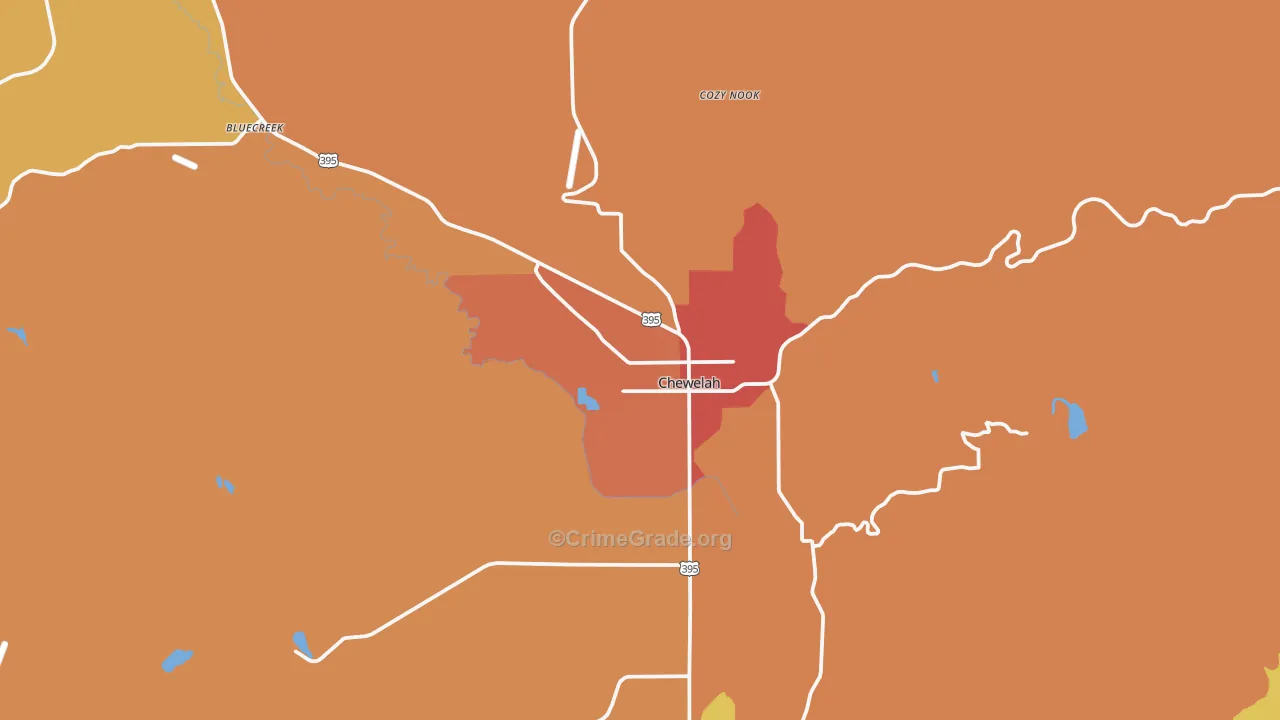 Chewelah, WA Map of Drug-Related Crime Rates