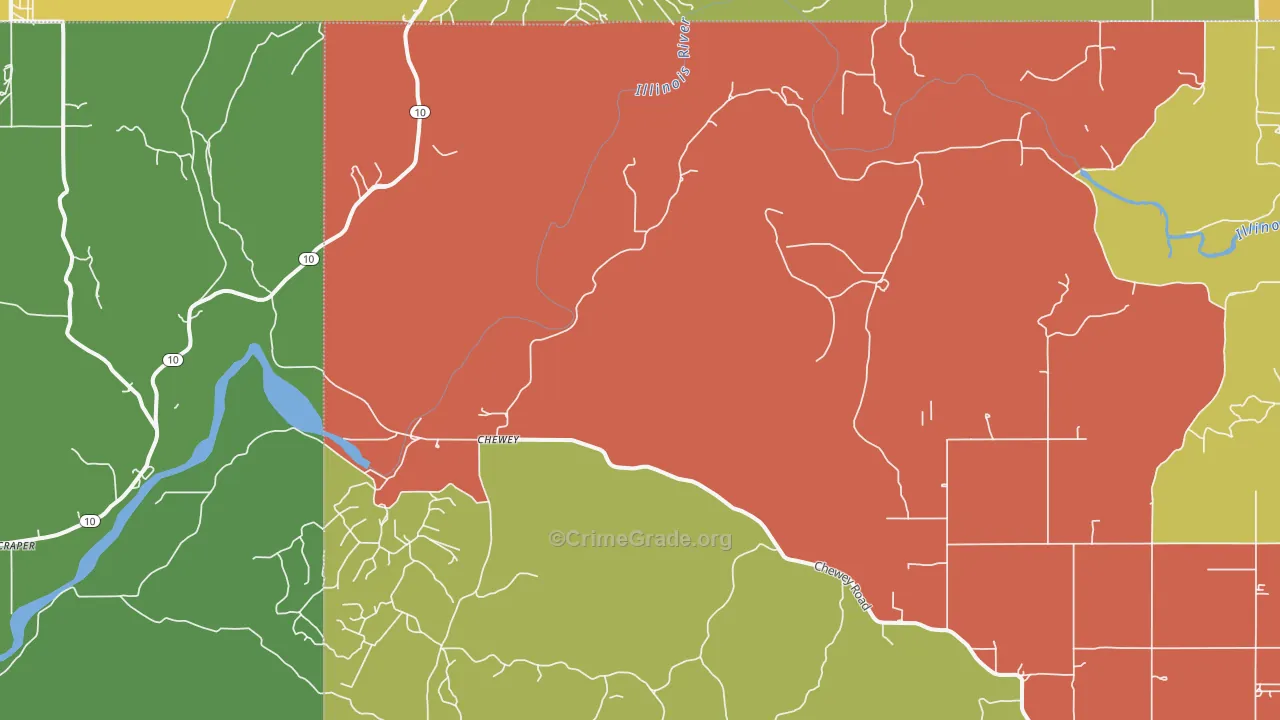 Chewey, OK Map of Drug-Related Crime Rates