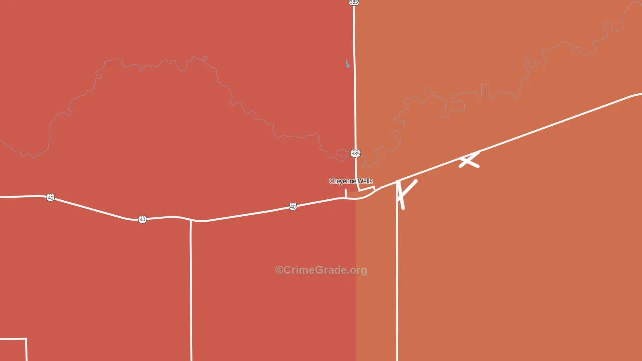 Cheyenne Wells, CO Map of Drug-Related Crime Rates