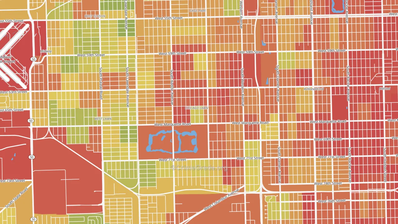 Chicago Lawn, Chicago, IL Map of Drug-Related Crime Rates