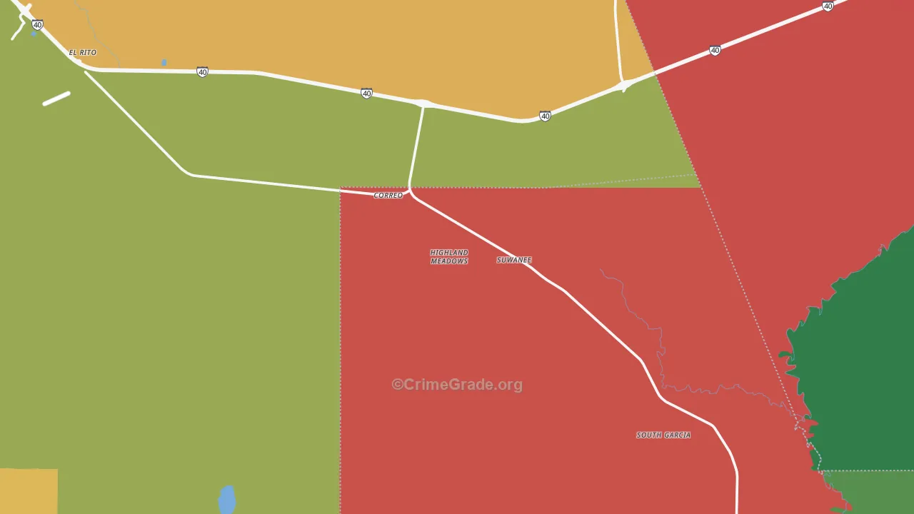 Chical, NM Map of Drug-Related Crime Rates