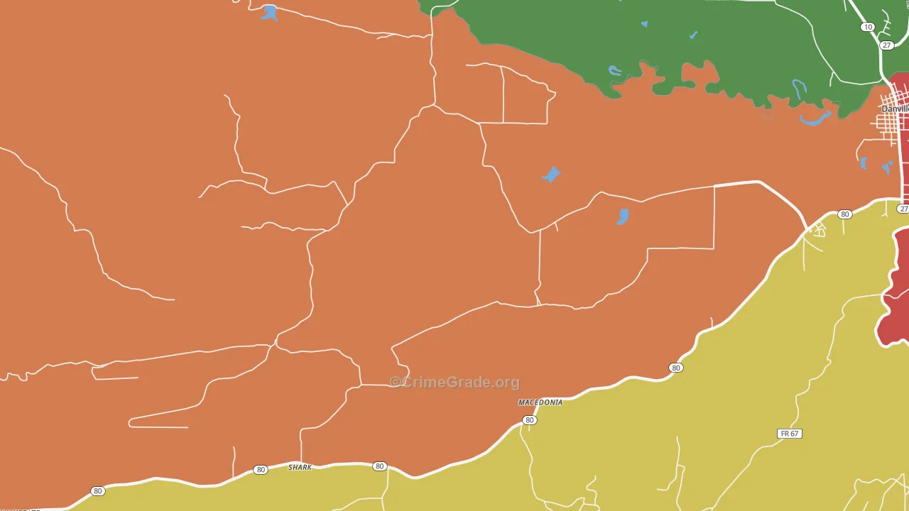 Chickalah, AR Map of Drug-Related Crime Rates