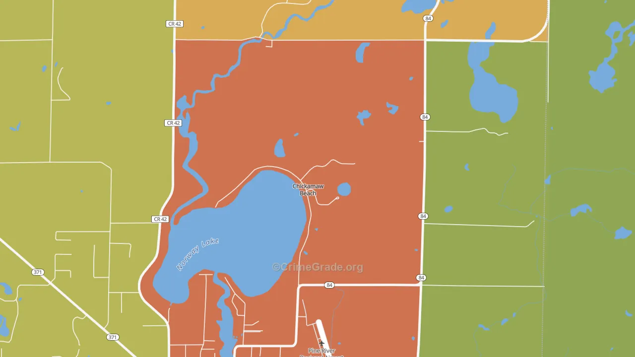 Chickamaw Beach, MN Map of Drug-Related Crime Rates