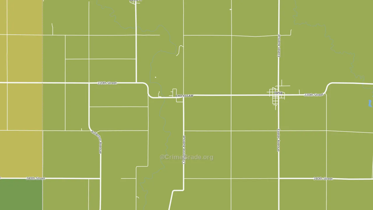 Chickasaw, IA Map of Drug-Related Crime Rates