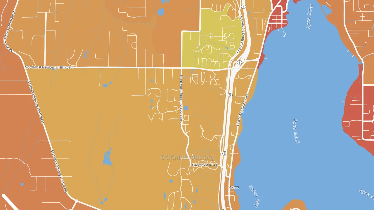 Chico, WA Map of Drug-Related Crime Rates