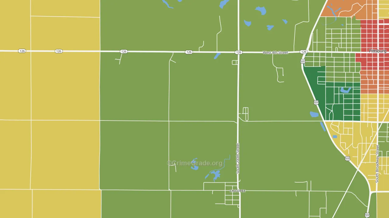 Chicopee, KS Map of Drug-Related Crime Rates