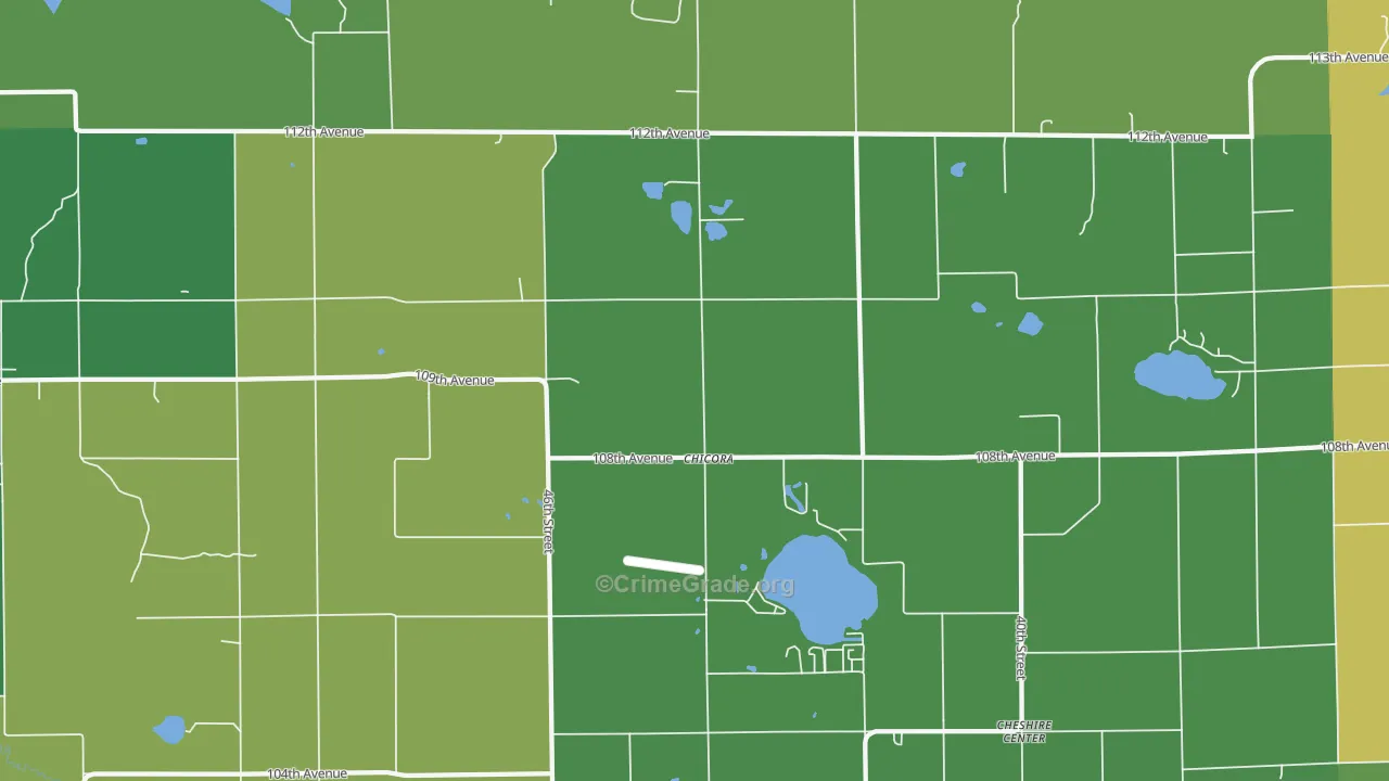 Chicora, MI Map of Drug-Related Crime Rates