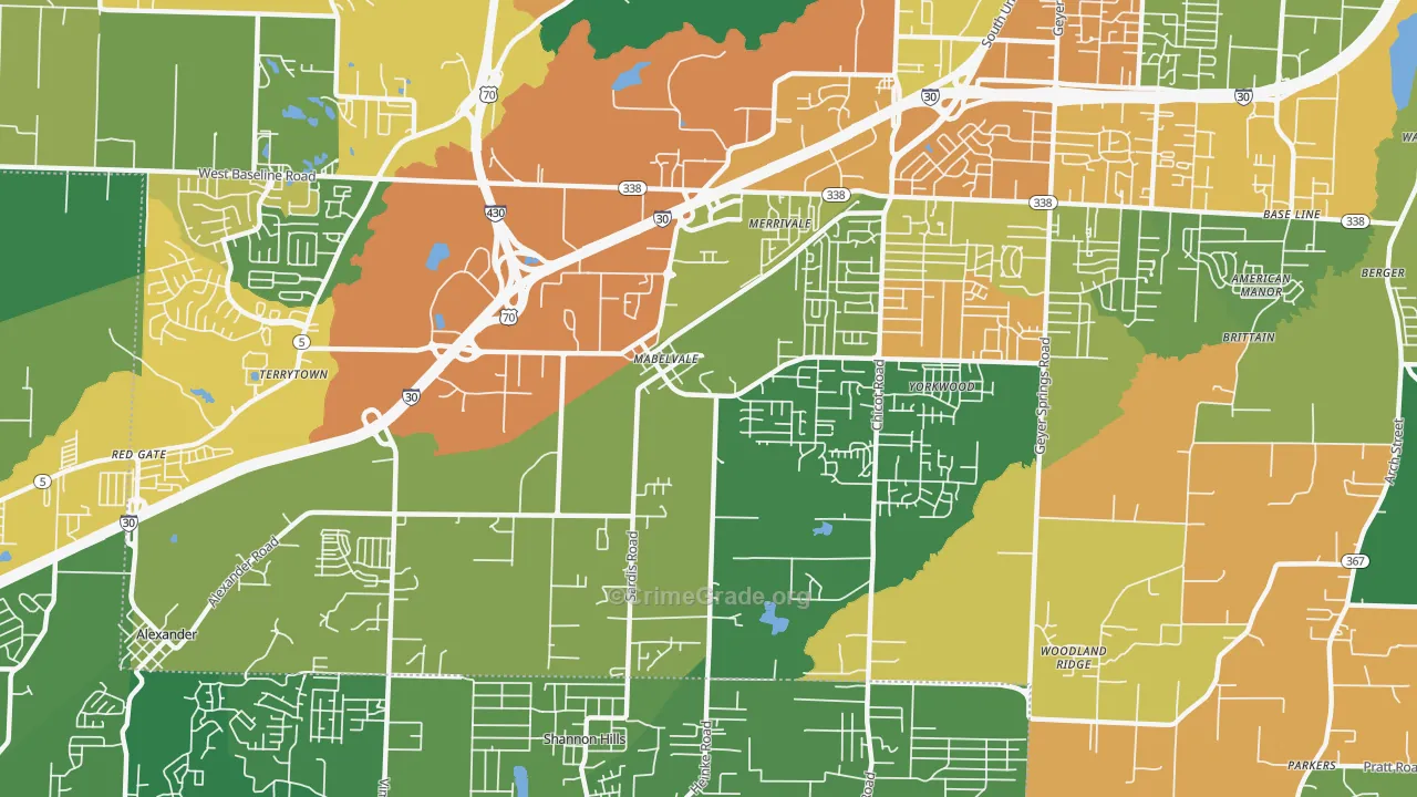 Chicot West, Little Rock, AR Map of Drug-Related Crime Rates