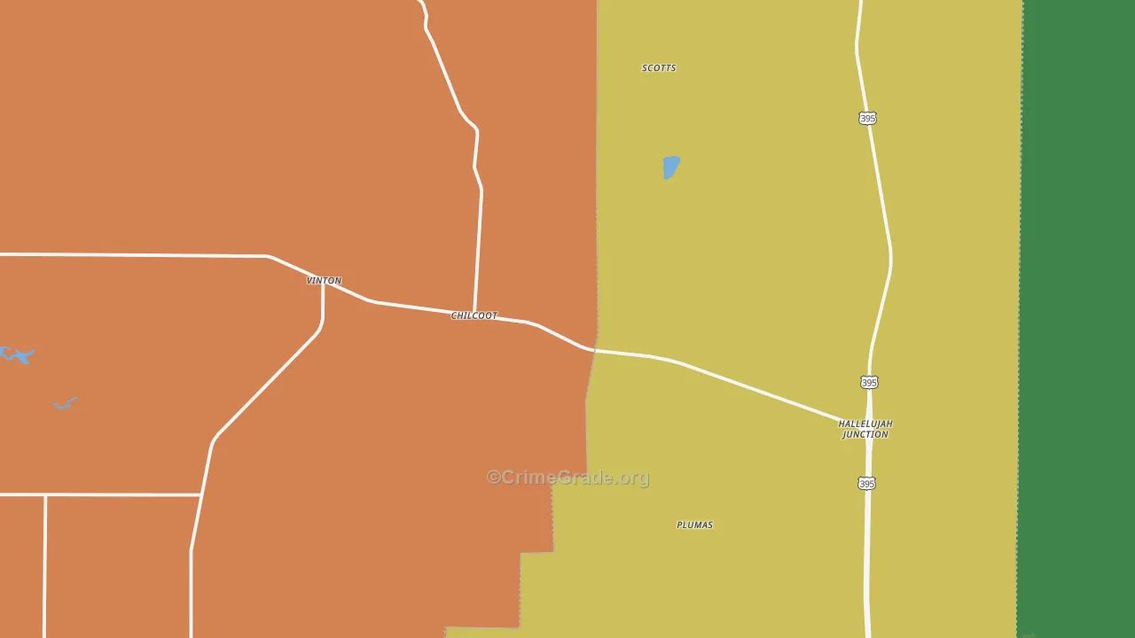 Chilcoot, CA Map of Drug-Related Crime Rates