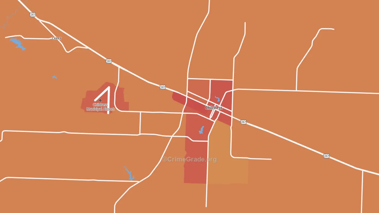 Childress County, TX Map of Drug-Related Crime Rates