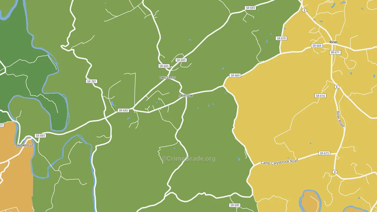 Childress, VA Map of Drug-Related Crime Rates