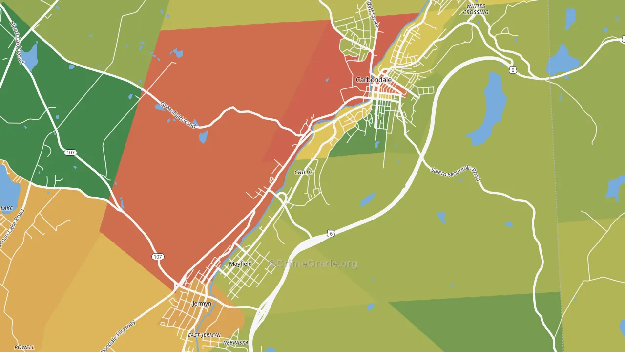 Childs, PA Map of Drug-Related Crime Rates