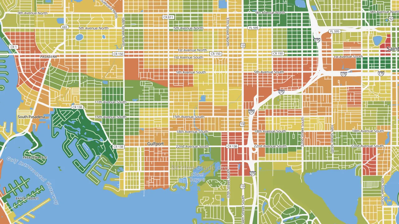 Childs Park, St. Petersburg, FL Map of Drug-Related Crime Rates