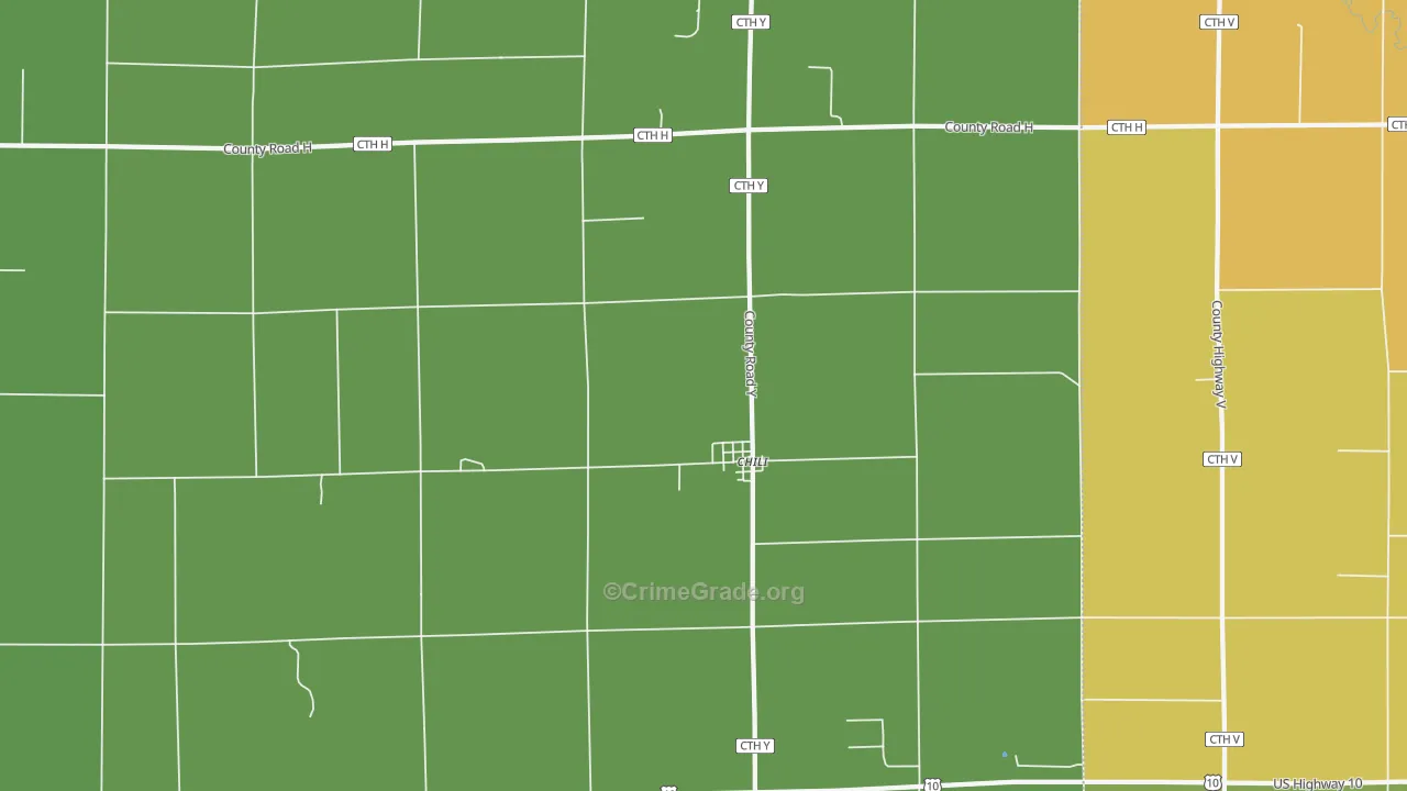 Chili, WI Map of Drug-Related Crime Rates