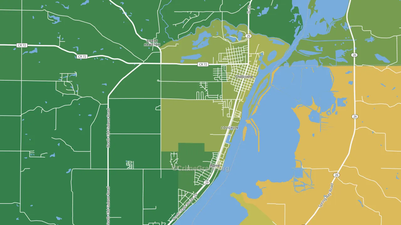 Chillicothe, IL Map of Drug-Related Crime Rates