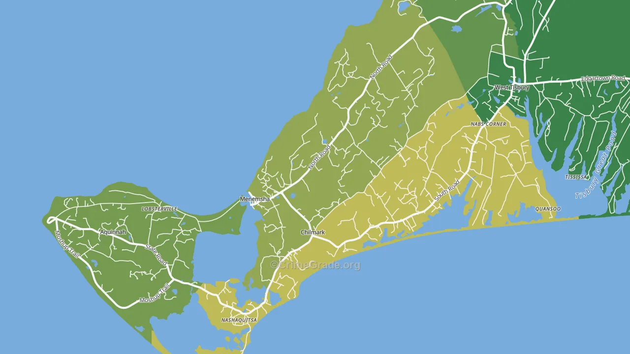 Chilmark, MA Map of Drug-Related Crime Rates