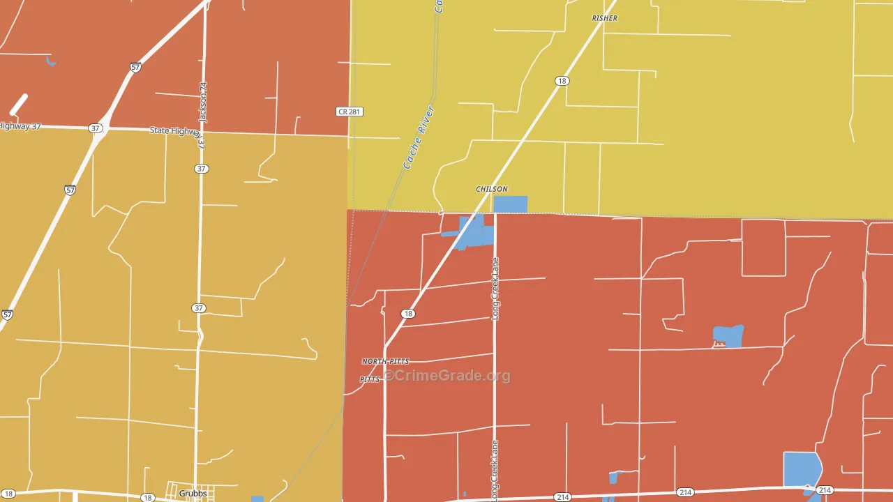 Chilson, AR Map of Drug-Related Crime Rates