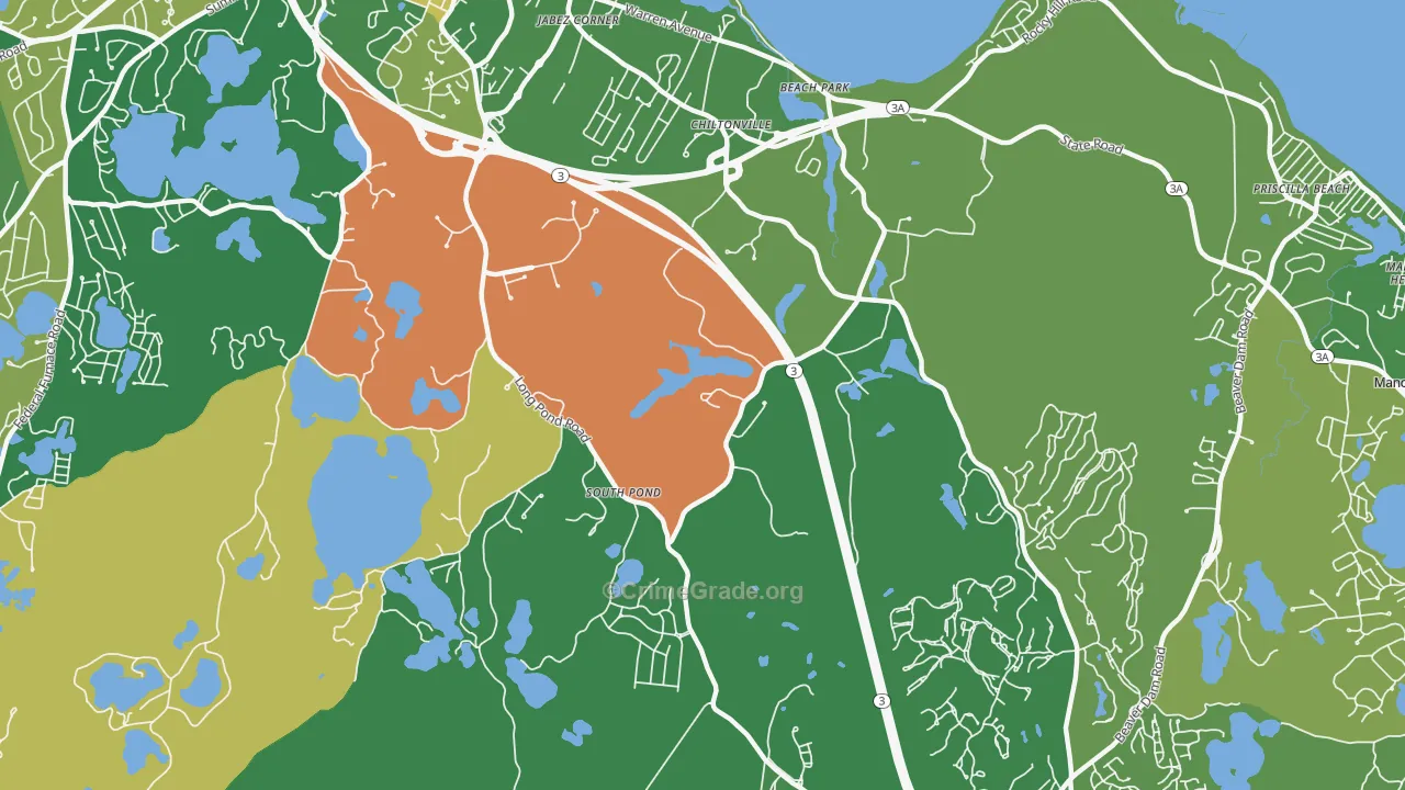 Chiltonville, MA Map of Drug-Related Crime Rates