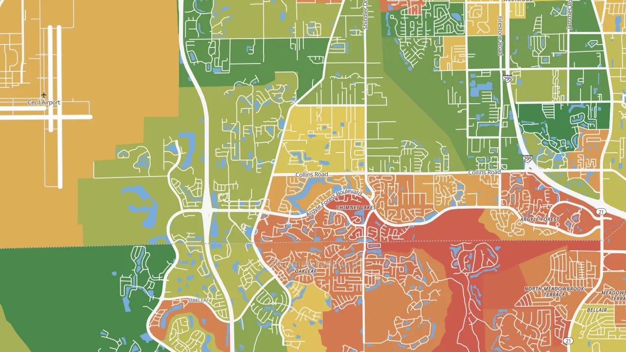 Chimney Lakes, Jacksonville, FL Map of Drug-Related Crime Rates