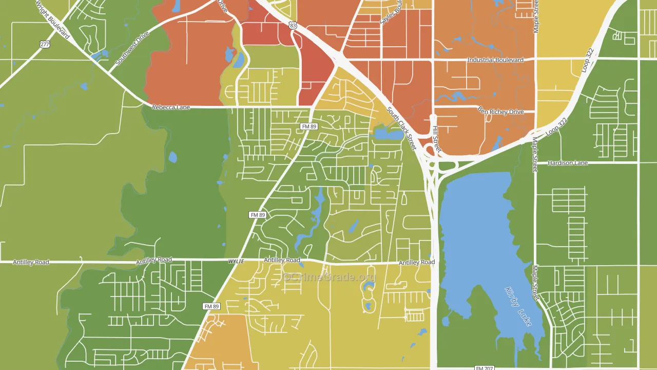 Chimney Rock Area, Abilene, TX Map of Drug-Related Crime Rates