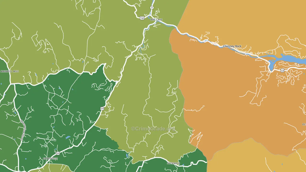 Chimney Rock, NC Map of Drug-Related Crime Rates