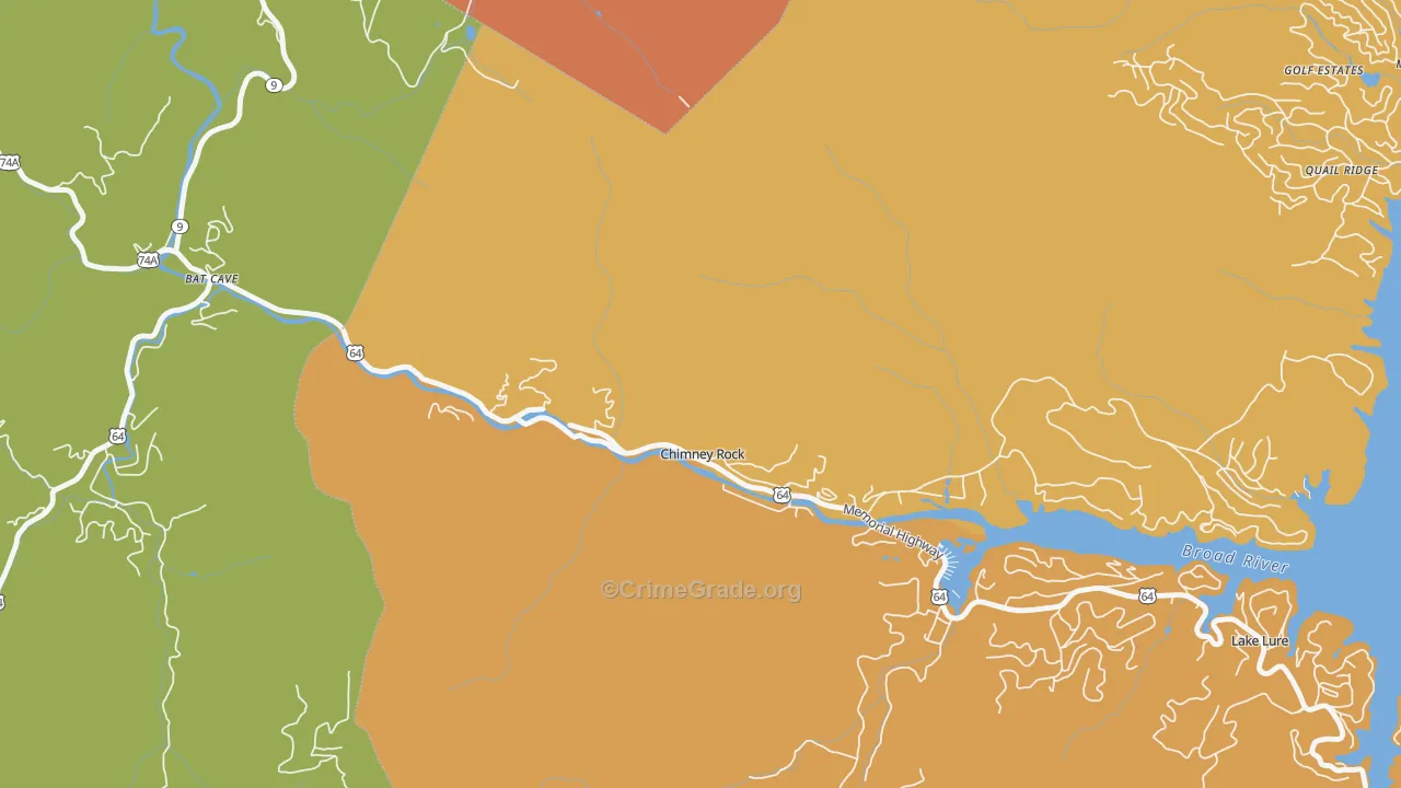 Chimney Rock Village, NC Map of Drug-Related Crime Rates