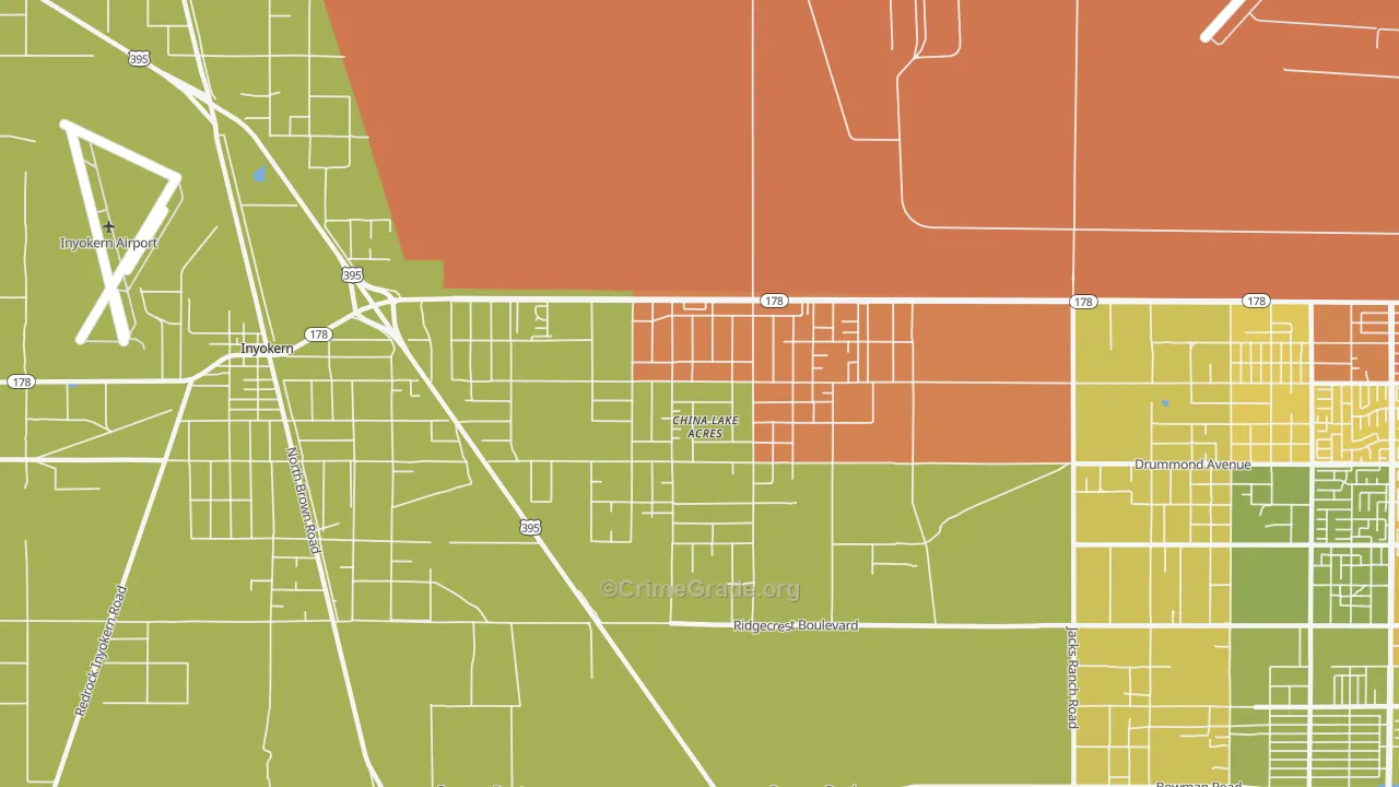 China Lake Acres, CA Map of Drug-Related Crime Rates