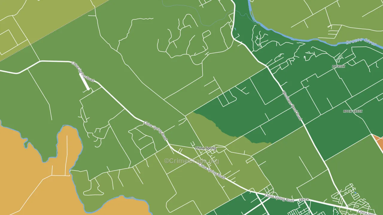 China Spring, TX Map of Drug-Related Crime Rates