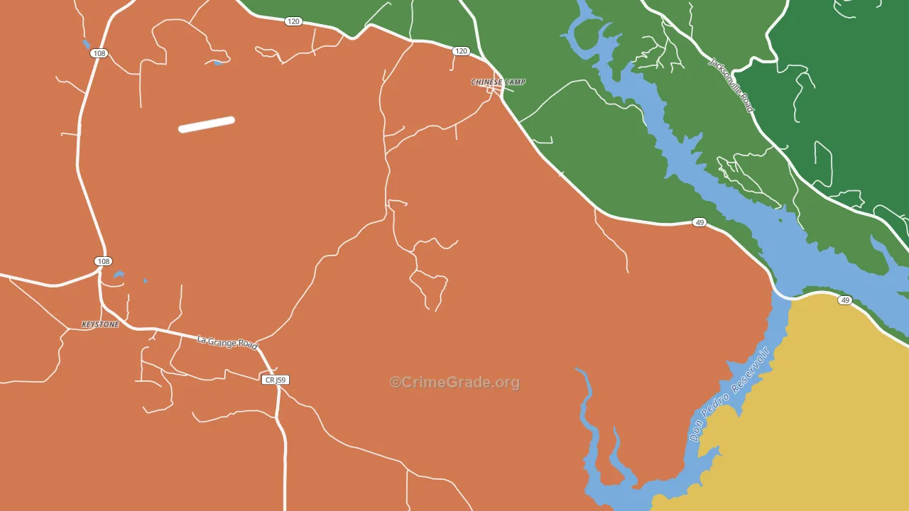 Chinese Camp, CA Map of Drug-Related Crime Rates