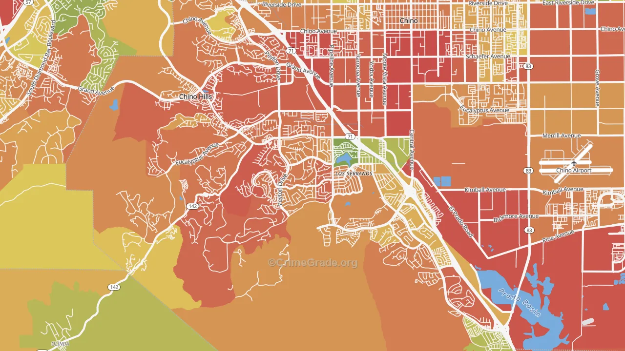 Chino Hills, CA Map of Drug-Related Crime Rates