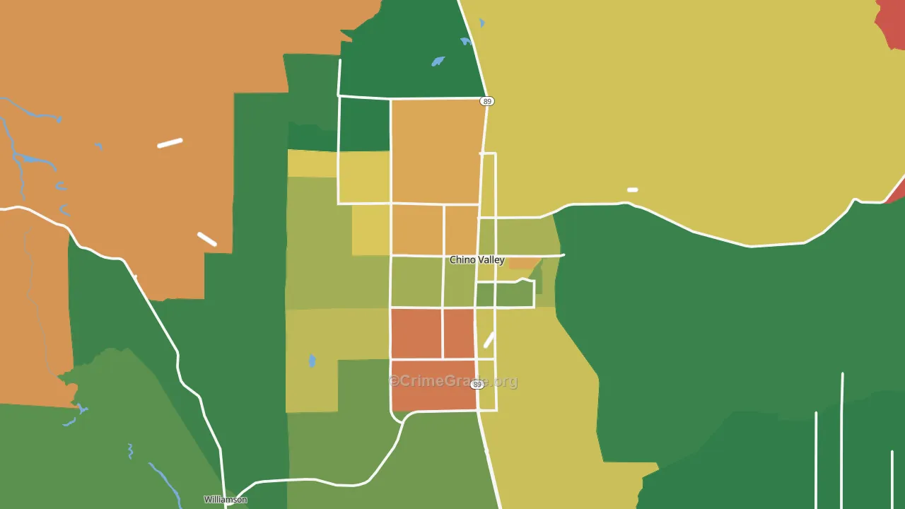 Chino Valley, AZ Map of Drug-Related Crime Rates