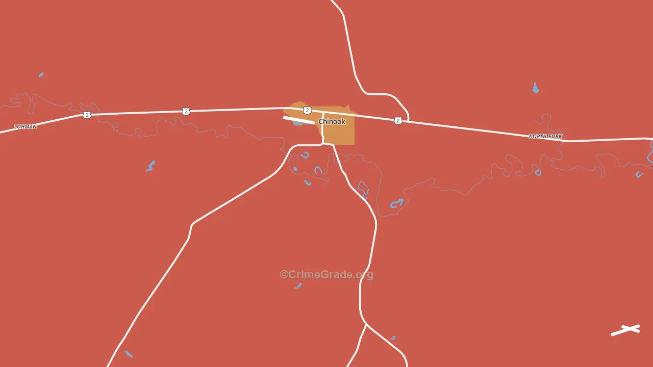 Chinook, MT Map of Drug-Related Crime Rates