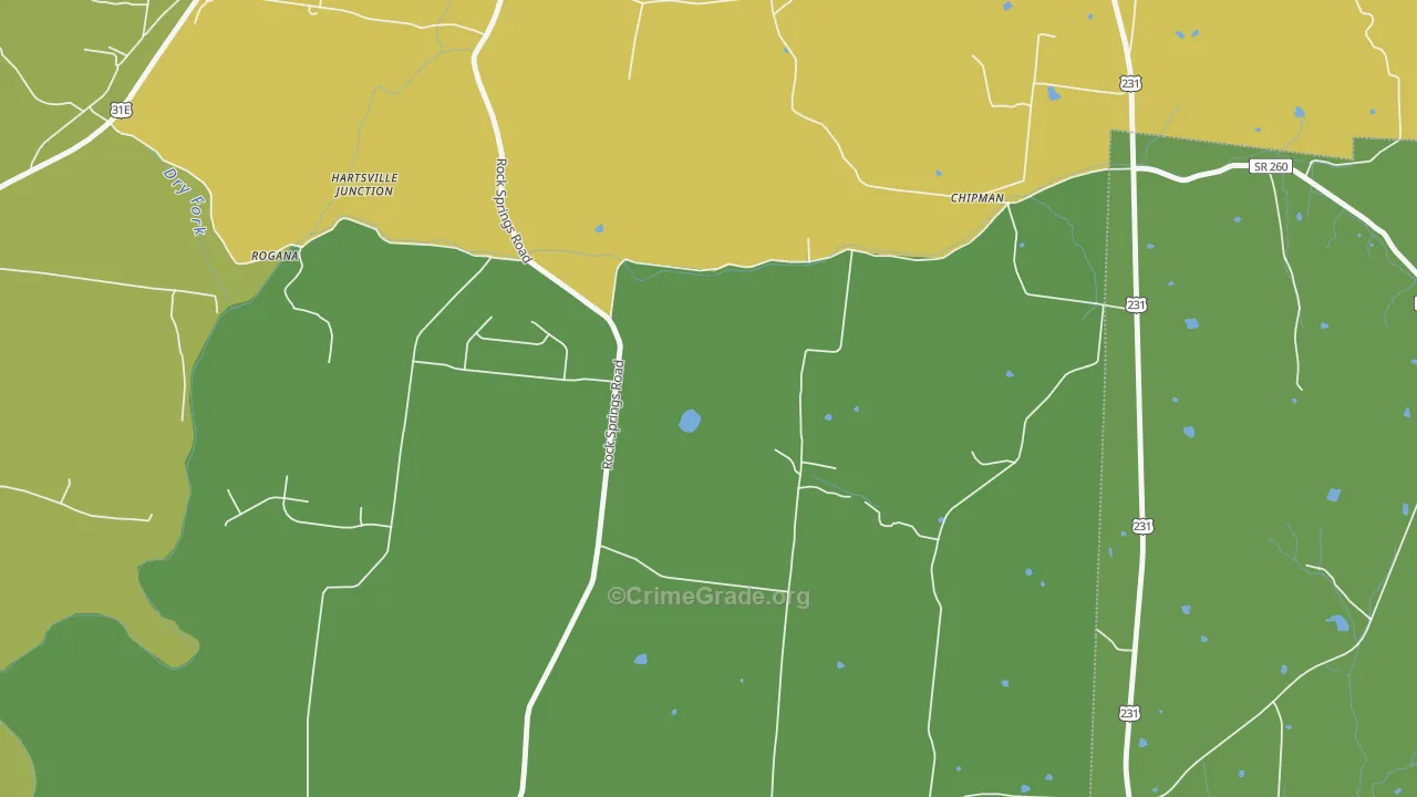 Chipman, TN Map of Drug-Related Crime Rates