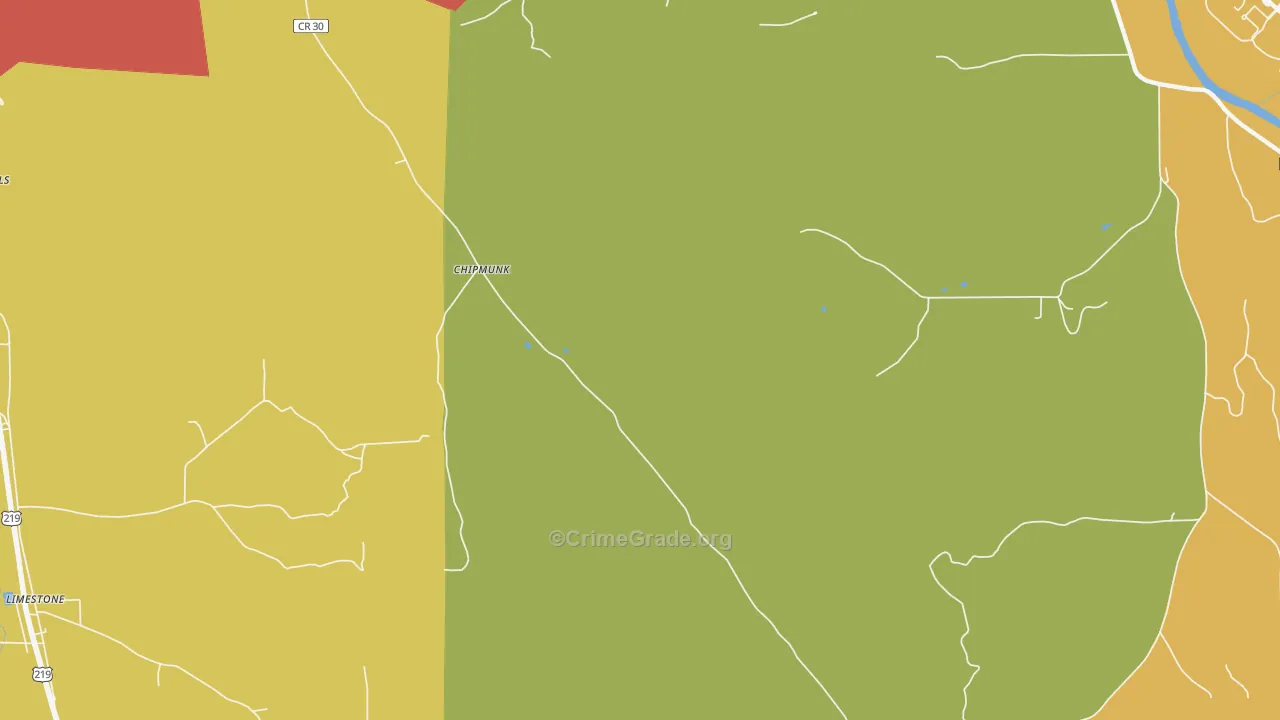 Chipmunk, NY Map of Drug-Related Crime Rates