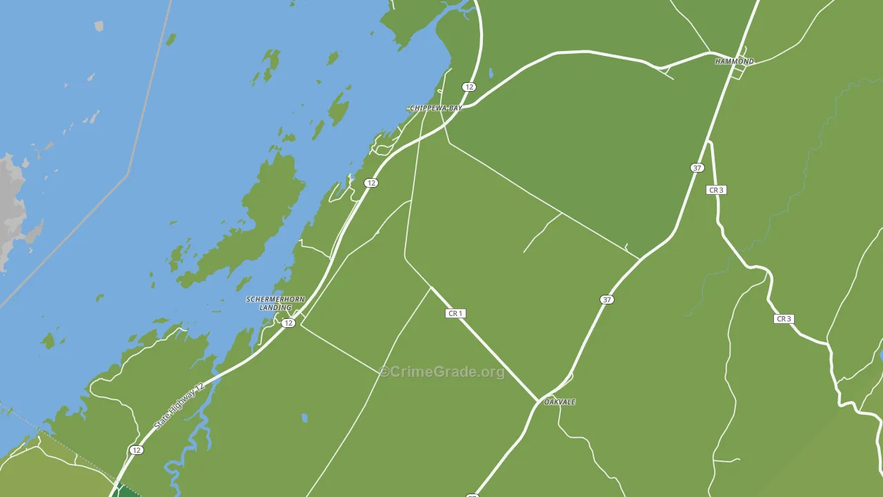 Chippewa Bay, NY Map of Drug-Related Crime Rates
