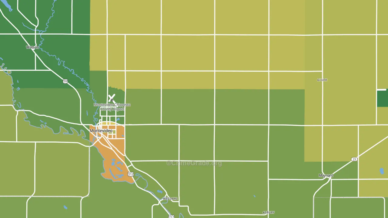 Chippewa County, MN Map of Drug-Related Crime Rates