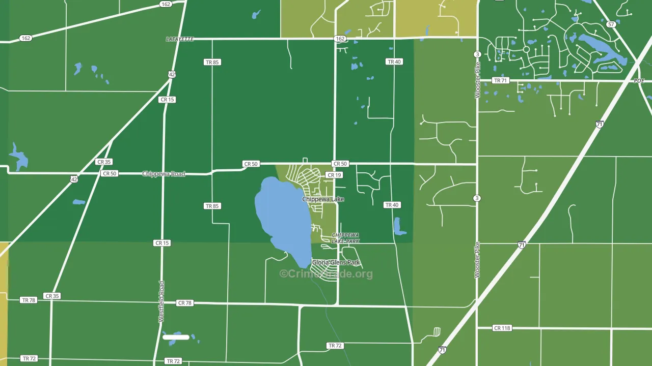 Chippewa Lake, OH Map of Drug-Related Crime Rates