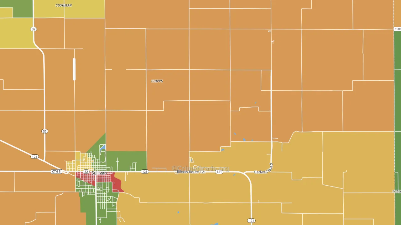Chipps, IL Map of Drug-Related Crime Rates
