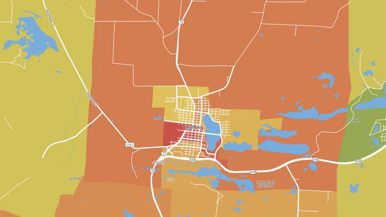 Chisholm, MN Map of Drug-Related Crime Rates