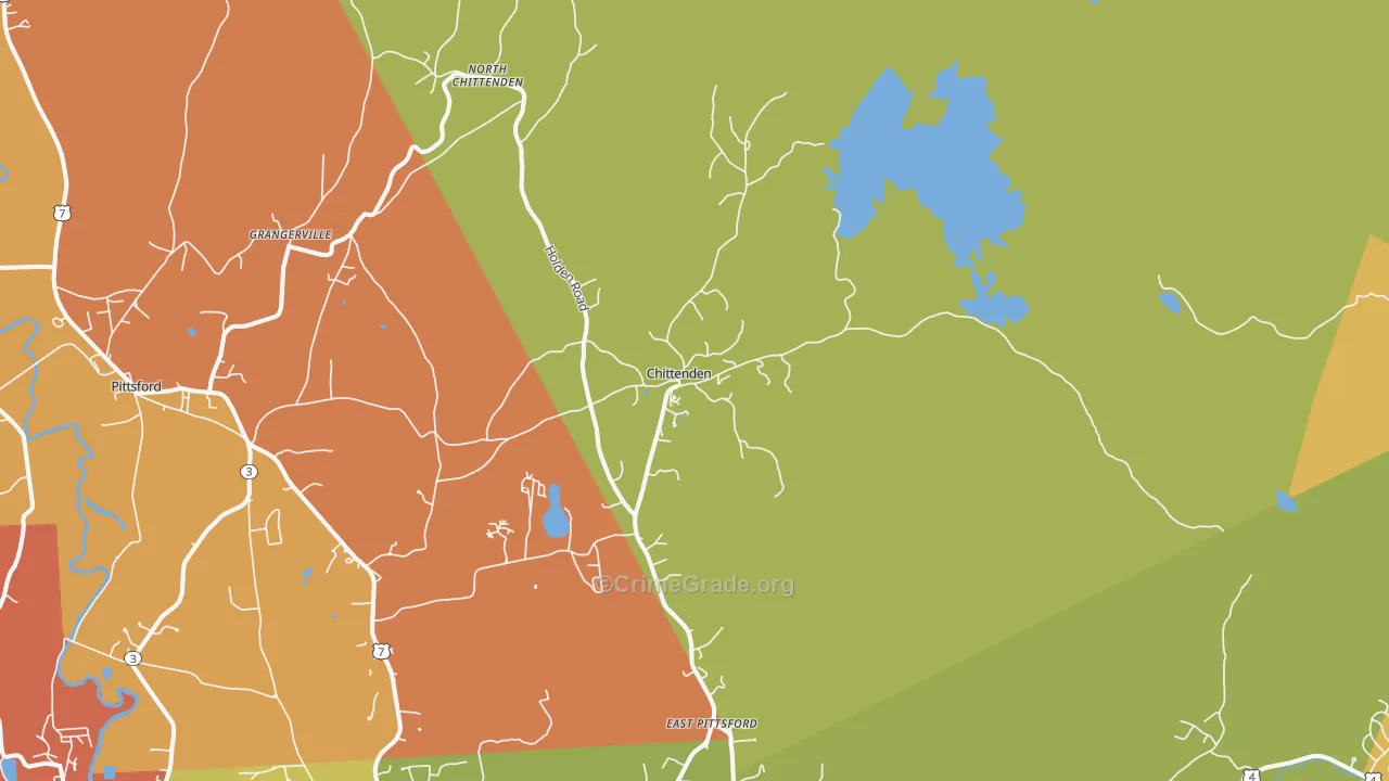 Chittenden, VT Map of Drug-Related Crime Rates