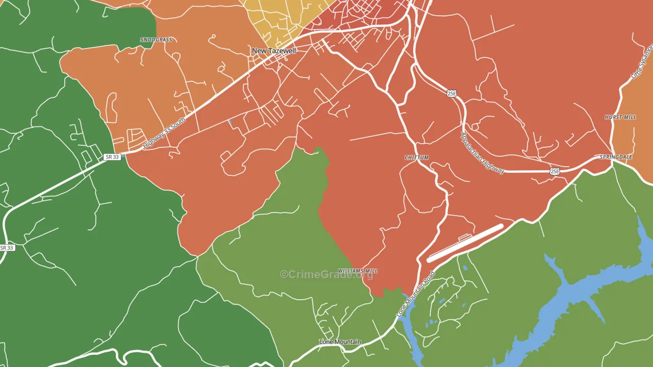 Chittum, TN Map of Drug-Related Crime Rates