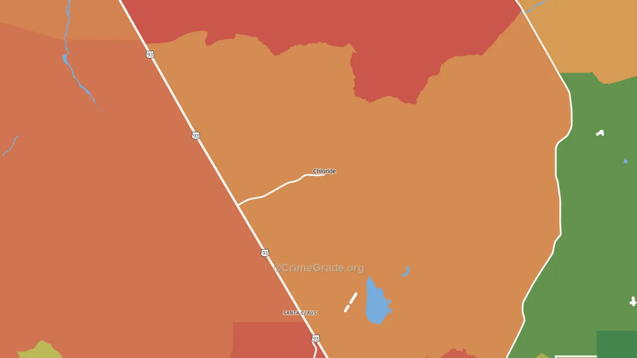 Chloride, AZ Map of Drug-Related Crime Rates
