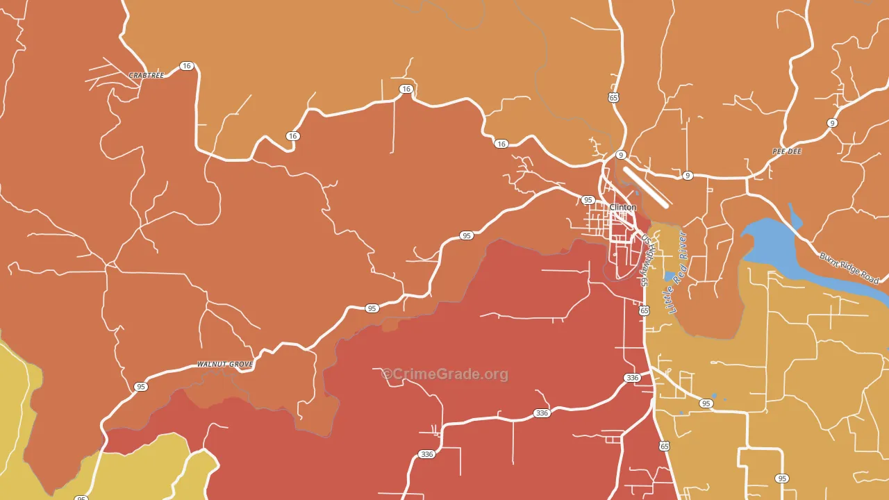 Choctaw, AR Map of Drug-Related Crime Rates
