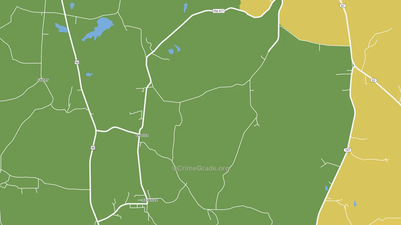 Choice, TX Map of Drug-Related Crime Rates