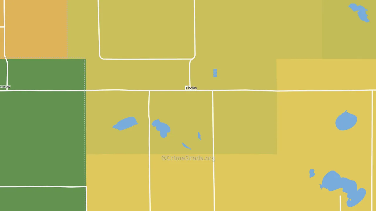 Chokio, MN Map of Drug-Related Crime Rates