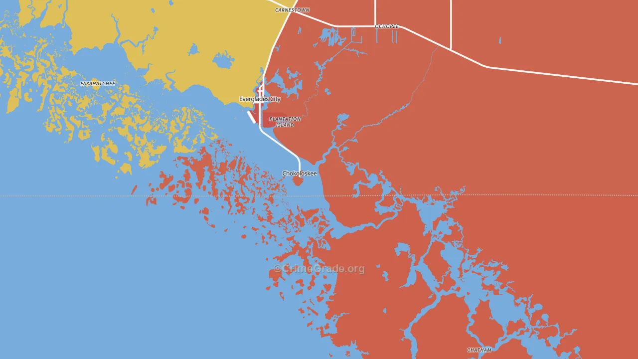 Chokoloskee, FL Map of Drug-Related Crime Rates